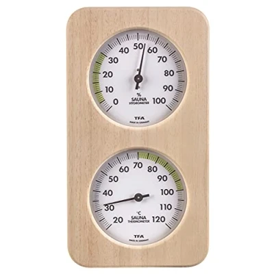 Immagine di TFA Dostmann Oslo (Abachi) Termoigrometro per sauna, in legno massiccio, 131 x 34 240 mm (L A P)