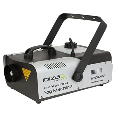 Immagine di Ibiza LSM1200PRO Macchina della nebbia professionale da 1200W programmabile con DMX e telecomando Nero