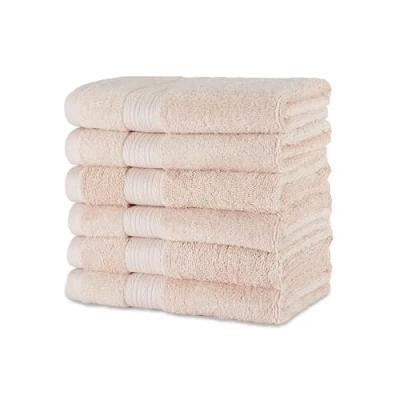 Immagine di Amazon Basics Asciugamano per le mani in cotone biologico, resistenti allo sbiadimento, Confezione da 6, 41 x 66 cm, Rosa Blush