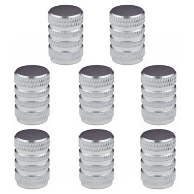Immagine di 8 PCS Cappucci per valvole in alluminio alta qualità,Tappi aria pneumatici auto,Coperture universali pneumatici,accessori tappi per, Argento