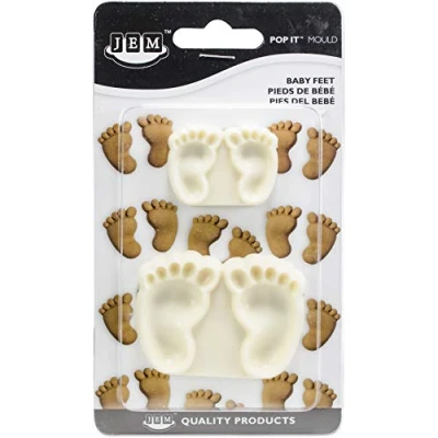 Immagine di JEM 1102EP002 Stampi a Forma di Piedini per Cake Design, Bianco, 2 unità