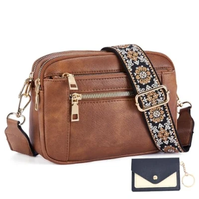 Immagine di JinDouer Borsa Marsupio Donna, Borse Tracolla Piccola, Borsetta Elegante (Marrone)