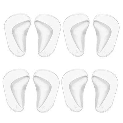Immagine di BHAHAI,4 paia di solette supporto per arco plantare, in silicone, ortopedico, piede piatto, inserti gel tallone alto, cuscinetti donne e uomini