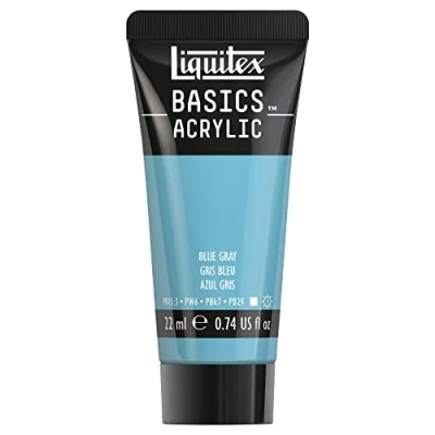 Immagine di LIQUITEX 8870511​ Basics, Pittura Acrilica, Pigmenti per Artisti Monopigmentati, Resistente alla Luce, Durevole nel Tempo, Finitura Satinata, Tubetti da 22 ml, Blu Grigio