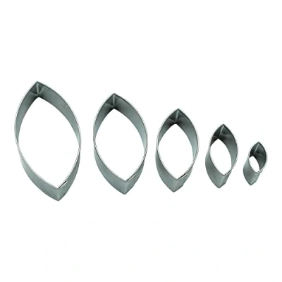 Immagine di BekkiB Set di 5 formine per biscotti &quot;oval&quot;, in acciaio inox, misure, biscotti, occhi Linzer lavabile lavastoviglie 7760