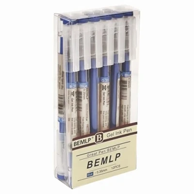Immagine di Penna a sfera inchiostro liquido blu da 0,35 mm, ad asciugatura rapida, per scuola, ufficio, studente, esame, cancelleria, 12 pezzi, colore: