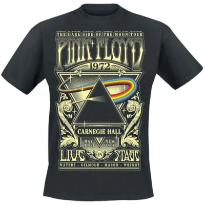Immagine di Pink Floyd The Dark Side of Moon Live On Stage 1972 Uomo T Shirt Nero 4XL 100% Cotone Regular
