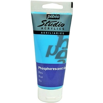 Immagine di Pébéo 832114 Acrilici da Studio Gel Blu Fosforescente, 100 ml (Confezione 1), unità