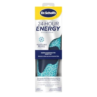 Immagine di Dr. Scholl&#039;s Inserti energetici a 24 ore restituisce energia ad ogni passo, allevia i piedi stanchi e doloranti con tecnologia Memory Foam boosting Beads, supporto flessibile per l&#039;arco plantare,