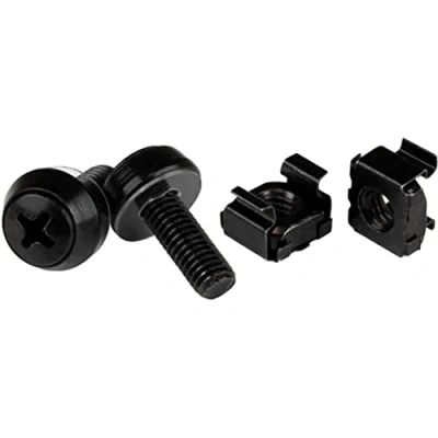 Immagine di StarTech.com Confezione da 100 viti di fissaggio e dadi ingabbiati per armadi server rack, M6 x 12mm