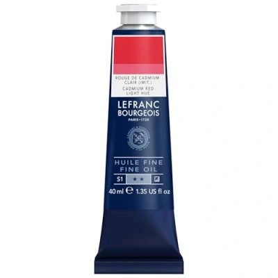Immagine di Lefranc Bourgeois 301762 pittura a olio pregiata di ottima qualità, resistente alla Luce e consistenza uniforme, tubo da 40 ml, ideale per telai, tele, tavole Rossa Cadmio