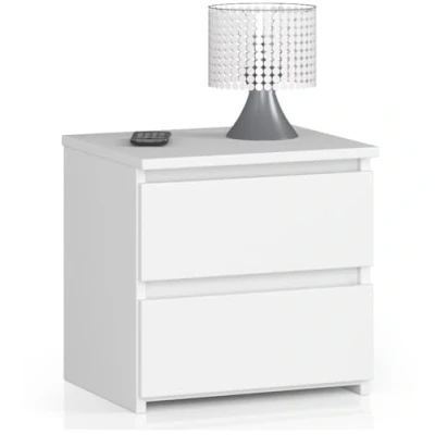 Immagine di Home Collective cassettiera con 2 cassetti camera da letto corridoio soggiorno organizer larghezza 40 cm altezza credenza multiuso in legno bianco stretta