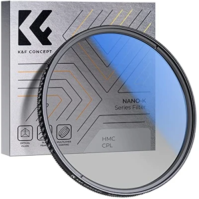 Immagine di K&amp;F Concept Nano K Filtro Polarizzatore Circolare CPL in Vetro Ottico con Rivestimento a 18 Strati per Obiettivi 49mm + 3 Panni di Pulizia