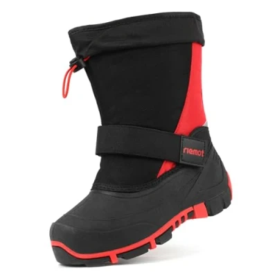 Immagine di riemot Scarpe Invernali Calde per Bambini, Stivali da Neve, Colore: Rosso, 32 EU