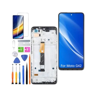 Immagine di HLYGZX Display di ricambio per Motorola Moto G42 LCD Schermo TFT, XT2233 Touch Digitizer Assembly Kit parti riparazione (nero con cornice)
