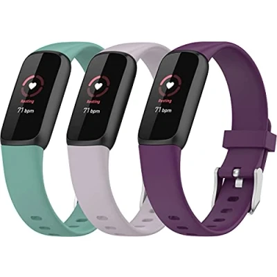 Immagine di Shieranlee Cinturino di Ricambio Compatibile con Fitbit Luxe Activity Tracker Braccialetti QuickFit in Silicone Alta qualità,Taglia Larga