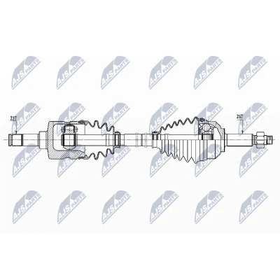 Immagine di NTY NPW CH 104 Albero motore / Semiasse Assale anteriore Sx 690