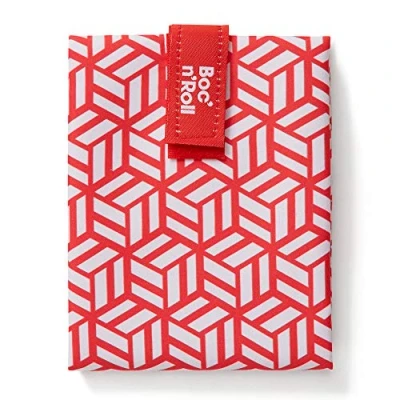 Immagine di Roll’Eat ® Boc&#039;n&#039;Roll Tiles Borsa Porta Panini, Sacchetto Riutilizzabile ed Ecologico senza BPA, Rosso