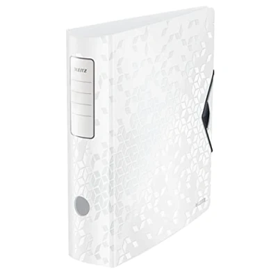 Immagine di Leitz Active WOW Raccoglitore con Meccanismo a Leva 180, Formato A4, Bianco, Dorso 82 mm, Chiusura Elastico, Polyfoam Leggero, 11060001