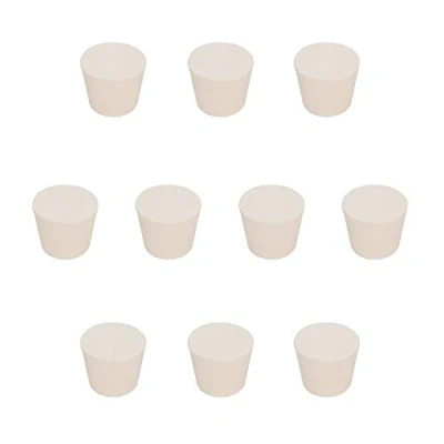 Immagine di stonylab Tappi in Gomma Solida, 10 Pezzi 7# 28mm x 37mm 30mm Sigillo da Laboratorio Affusolati Bianco, Adatto a Tutti i Matraccio stonylab/Labasics Erlenmeyer