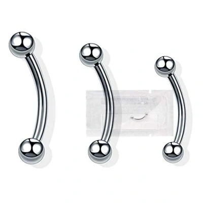 Immagine di WARRIOR Sterile Piercing Banana alla Sopracciglia CIrcular/Curved Barbell Tragus Helix Cartilagine Orecchio in Acciaio Chirurgico 316L 16G(1,2mm) (8)