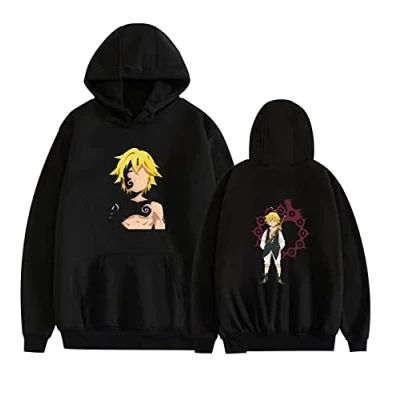 Immagine di acsefire Unisex Anime The Seven Deadly Sins Felpa con Cappuccio Casual Manica Lunga Pullover Meliodas Felpe