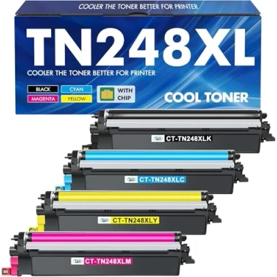Immagine di TN248 TN248XL TN 248XL 248 Toner: Compatibili per Brother TN248CMYK MFC L3760cdw DCP L3560cdw L3740cdwe HL L3240cdw L3220cw L8390cdw L8340cdw 248VAL