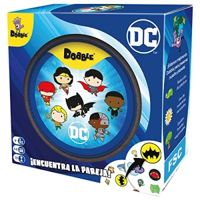 Immagine di Zygomatic Dobble DC Universe Gioco di carte d&#039;azione e riflessioni Da 7 Anni 2 a 8 Giocatori 15 Minuti per partita Italiano