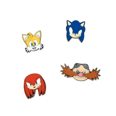 Immagine di Grupo Erik: Set Spille Sonic The Hedgehog 4 Spillette Personalizzate di Sonic, Smaltate in metallo, regalo Bambino, Idea Compleanno