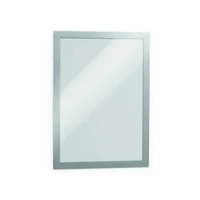 Immagine di Durable 498523 Duraframe Magnetic Plus, Cornice Espositiva Magnetica con Pannello Frontale, Formato A4, Confezione da 2 Pezzi, Argento Metallizzato
