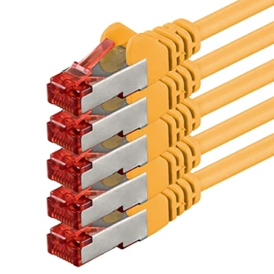 Immagine di 1aTTack.de 5x 2 m Cavo patch di rete Cat 6 Cat6 RJ45 SFTP giallo