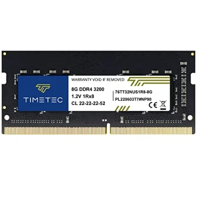 Immagine di Timetec 8GB DDR4 3200MHz (DDR4 3200) PC4 25600 Non ECC Unbuffered 1.2V CL22 1Rx8 Single Rank 260 Pin SODIMM Laptop PC Memoria del computer Modulo RAM Aggiornamento