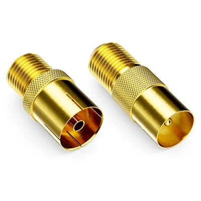 Immagine di deleyCON SAT Adapter SET F Plug al Cavo dell&#039;Antenna Accoppiamento Socket Coassiale a 1x Spina d&#039;Antenna IEC e Presa