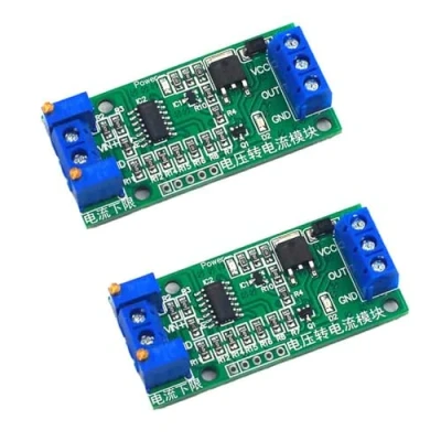 Immagine di 2 moduli di convertitore segnale lineare corrente 0 2,5 V, 3,3 5 10 24 V a 20 mA. 4 mA (0 mA)