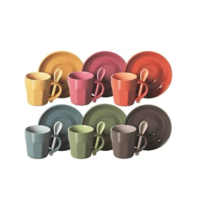 Immagine di Excelsa Abbraccio Set Tazzine Da Caffè, Ceramica, 6pz, Multicolore, ‎5.5 x 5.5 6.5 cm, 1.47 Kg