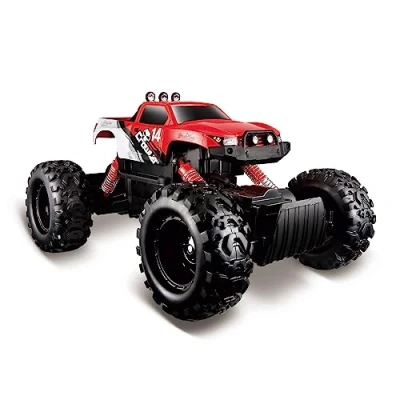Immagine di Maisto Tech R/C Rock Crawler Veicolo radiocomandato fuoristrada con frequenza 2,4 GHz, trazione integrale e controllo a pistola, partire da 8 anni, 32 cm, nero (582746)