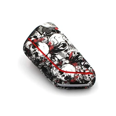 Immagine di Custodia protettiva in silicone per chiave auto a 3 tasti, motivo teschio colorato