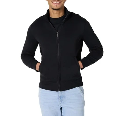 Immagine di Amazon Essentials Felpa con Collo a Lupetto Cerniera Integrale Uomo, Nero, L