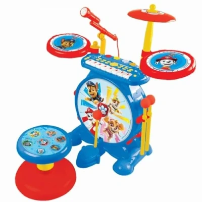 Immagine di Lexibook Paw Patrol La Squadra dei Cuccioli Chase Elettronica per Bambini, Suono di Batteria Realistico, Tastiera a 8 Note, Presa MP3, sedole Incluso, Blu/Rosso, K610PA, Colore