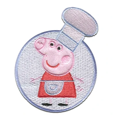 Immagine di Peppa Pig &quot;Cuoco&quot; Toppe termoadesive Patch Toppa ricamate, misura: 6,3 x 8,3 cm