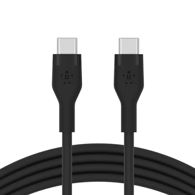 Immagine di Belkin BoostCharge Flex Cavo da USB C a in silicone, certificazione IF, ricarica rapida PD per iPhone 16/15, Samsung Galaxy S24, Pixel, iPad, Nintendo Switch, MacBook, altri, 2 m, nero