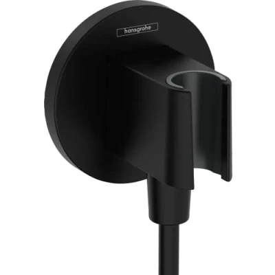 Immagine di Hansgrohe 26888670 Fixfit S Uscita a Muro con Set Porter, Nero Opaco
