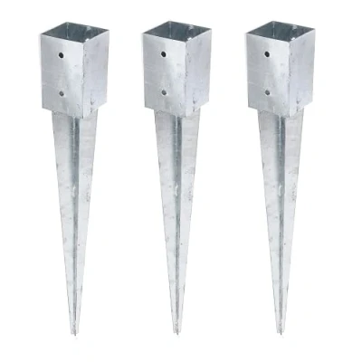Immagine di GAH Alberts 211424 211288 Boccola per pali rotondi o quadrati, zincati a caldo, 91 x mm, lunghezza totale 750 set da 3 pezzi