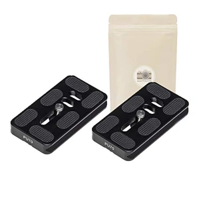 Immagine di 2x PU 70 Piastra di treppiede Tipo Arca Swiss Standard 70mm PU70 a sgancio rapido DB QR04 Benro Gitzo Induro B0 B1 B2 J1 N1 Adaptout marca francese