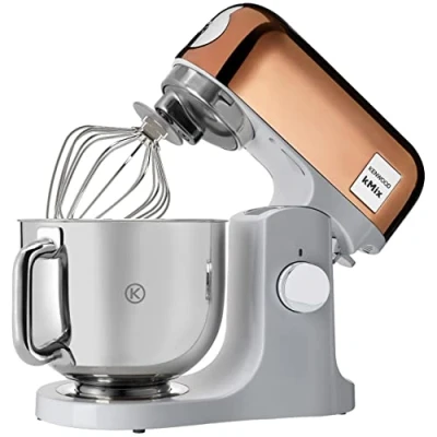 Immagine di Kenwood kMix Editions KMX760GD Robot da cucina, ciotola 5 l, sistema di sicurezza Safe Use, alloggiamento in metallo, 1000 Watt, con set 3 pasticceria e paraspruzzi, colore: oro rosa