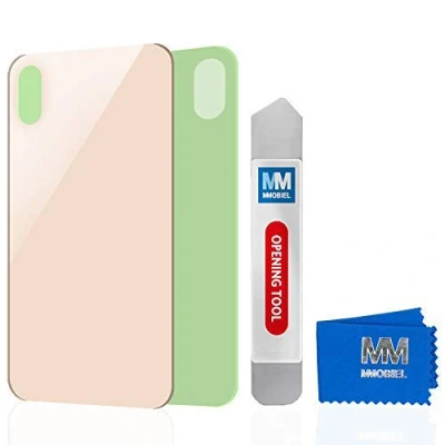 Immagine di MMOBIEL Coperchio Posteriore Vetro Vero Compatibile con iPhone XS Max 6.5 Pollici (Oro) incl. Attrezzi