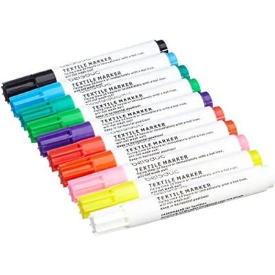 Immagine di Beleduc Set di 10 pennarelli Colorati per Tessuto, Legno e Carta Adatti sviluppare la creatività manualità dei Bambini dai 3 Anni in su