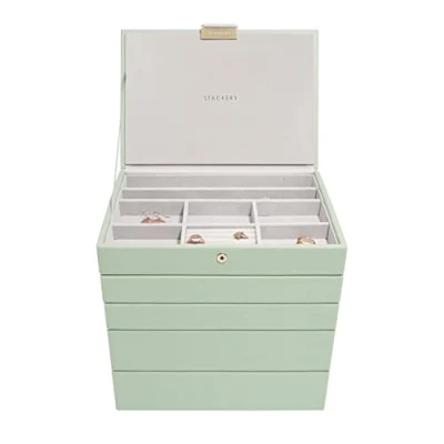 Immagine di Stackers Set di 5 portagioie Classico Dimensioni Medie Verde Salvia
