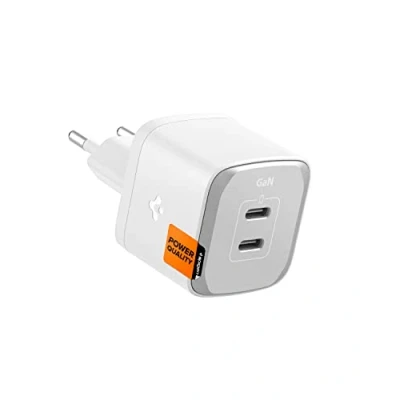 Immagine di Spigen GaN 352 Total 35W 2 porte III Tech Dual USB C Caricatore da muro PD 3.0 Blocco di ricarica compatibile con iPhone 14 13 Mini Plus Pro Max iPad Air Samsung Galaxy S23 S22 Ultra S21
