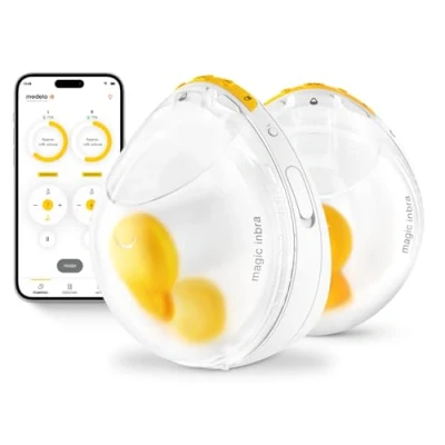 Immagine di Medela Magic InBra Hands free Tiralatte Elettrico Indossabile Doppio, con Tecnologia FluidFeel, Connettività Smart App e Controllo Avanzato del Sensore, Leggero, Silenzioso, Qualità Ospedaliera